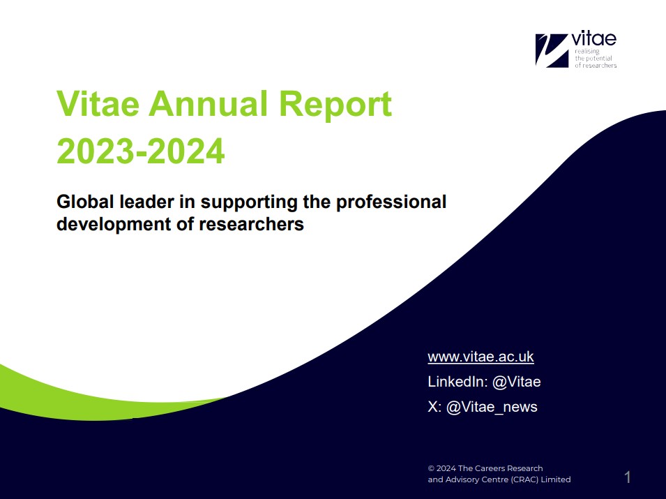 Image for Vitae annual report page Image for Vitae annual report page